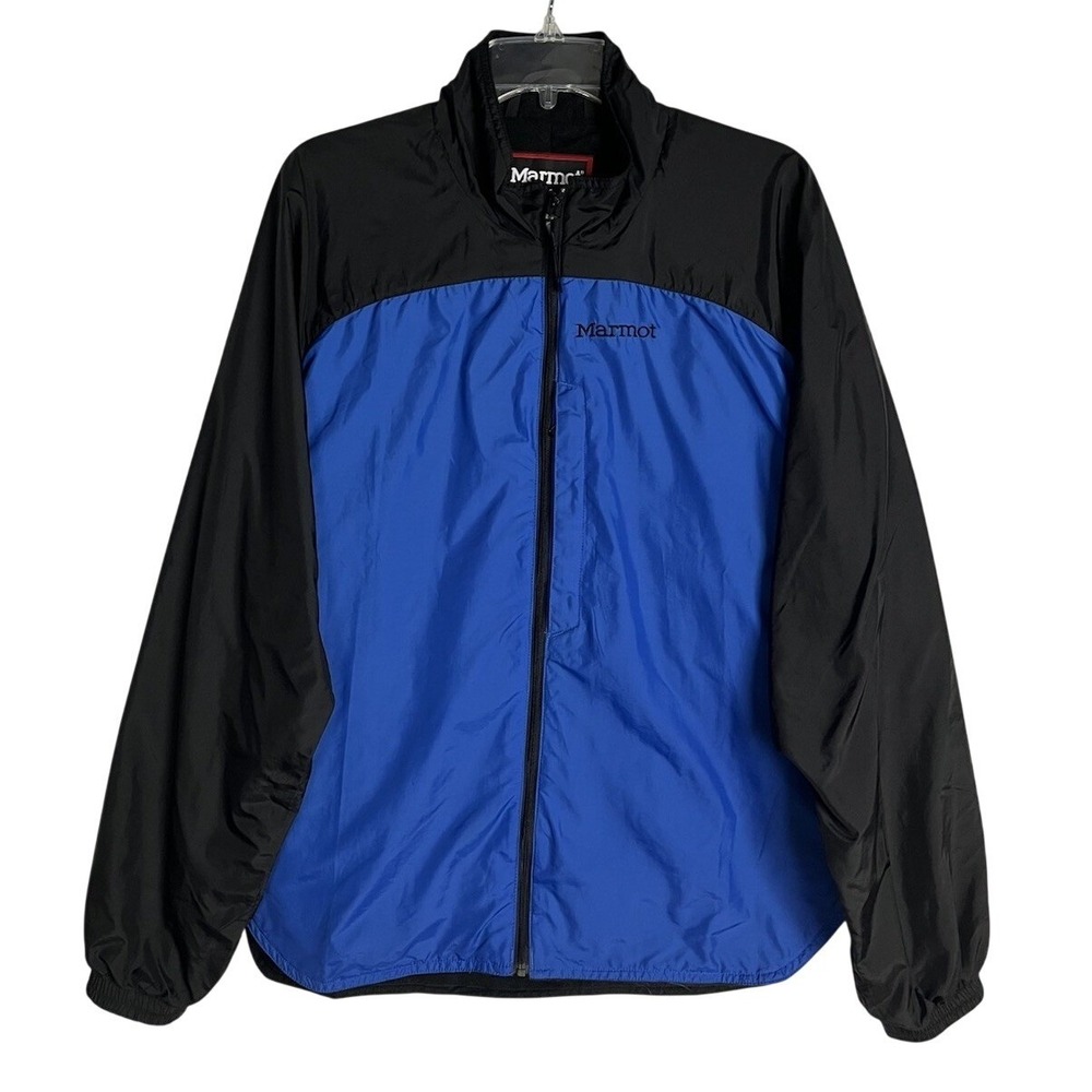 Marmot Lightweight Jacket Men M Blue Nylon Blend Shell Fleece Lined Two Tone